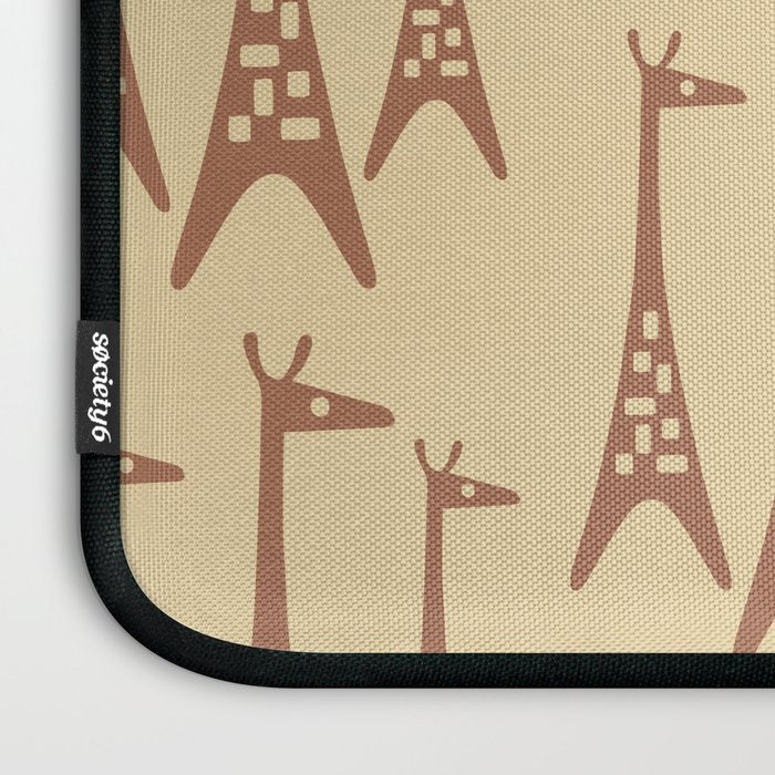Brown and Tan Giraffe Laptop Sleeve Gallery Image 3