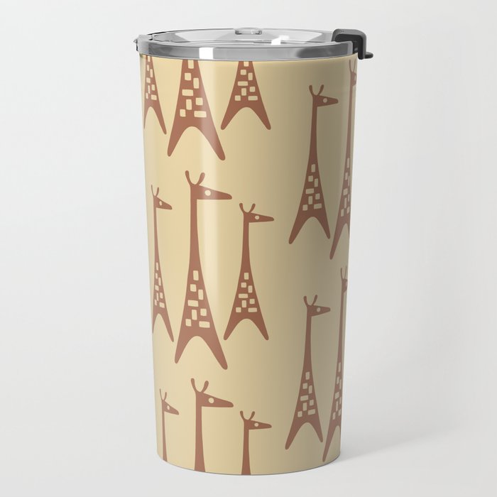 Brown and Tan Giraffe Travel Mug Gallery Image 2