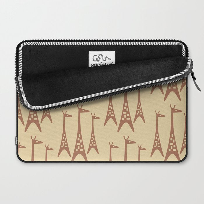 Brown and Tan Giraffe Laptop Sleeve Gallery Image 2
