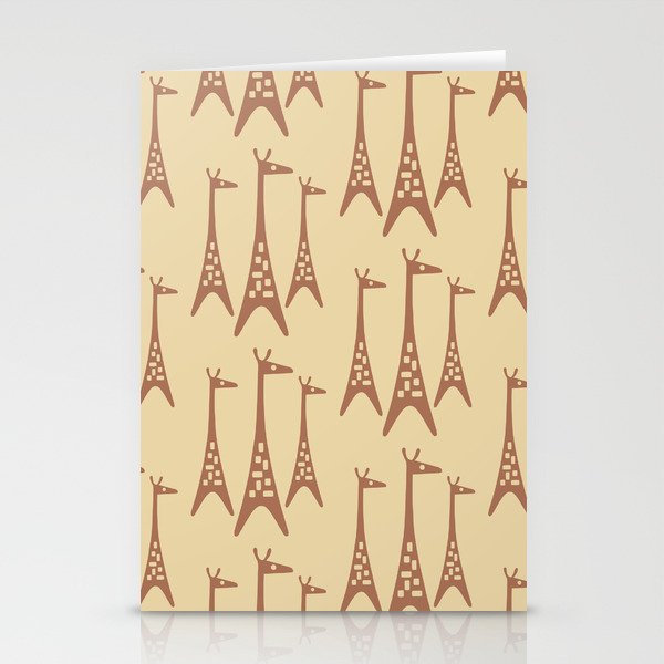Brown and Tan Giraffe Stationery Card Gallery Image 1