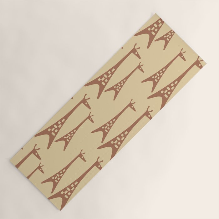 Brown and Tan Giraffe Yoga Mat Gallery Image 1