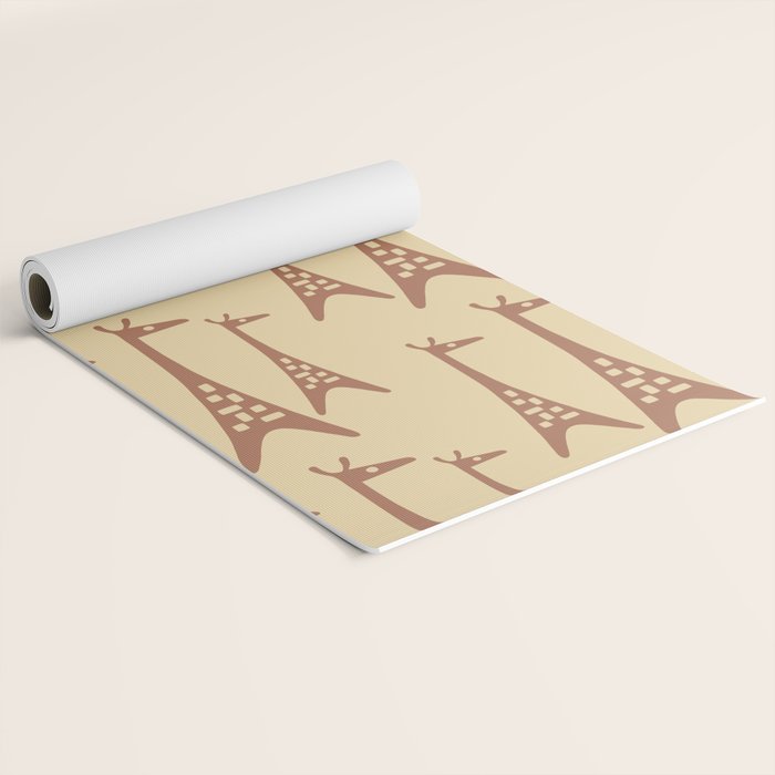 Brown and Tan Giraffe Yoga Mat Gallery Image 2