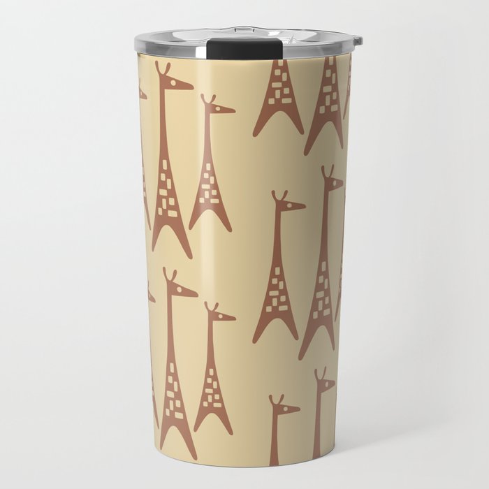 Brown and Tan Giraffe Travel Mug Gallery Image 1
