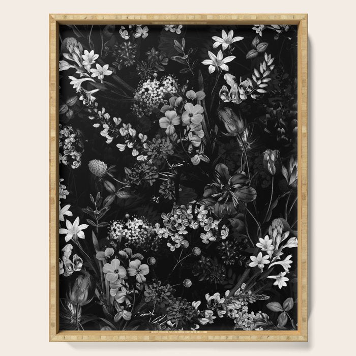 DARK FLOWER II Serving Tray Gallery Image 1
