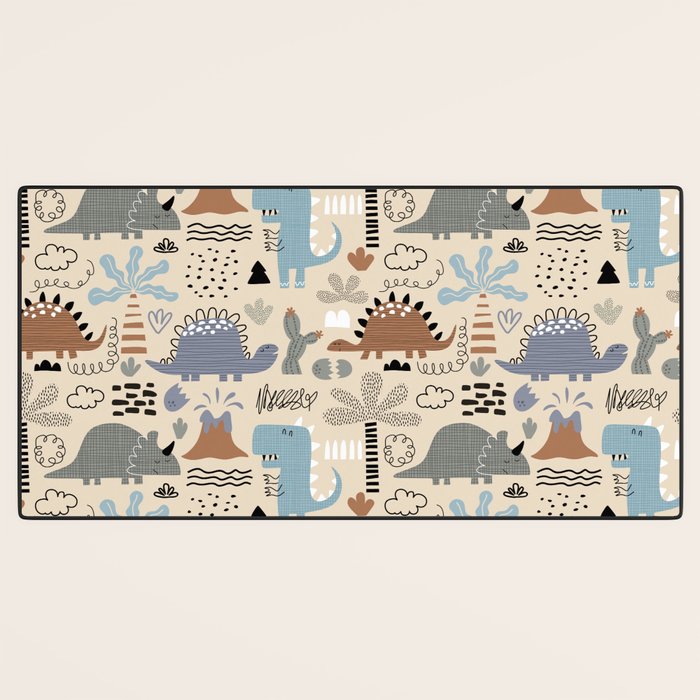 Nursery Wall Art, Nursery Prints, Neutral Nursery Decor, Dinosaur Print Desk Mat Gallery Image 3