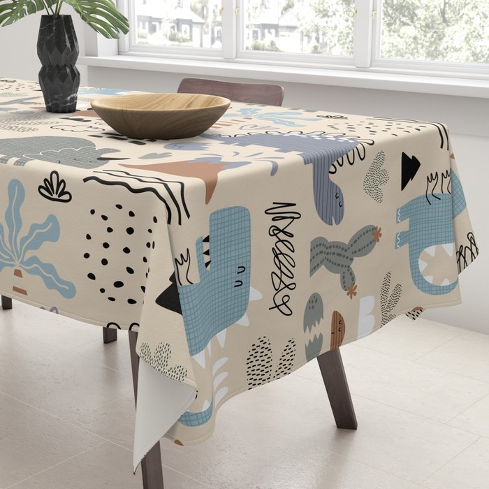 Nursery Wall Art, Nursery Prints, Neutral Nursery Decor, Dinosaur Print Tablecloth Gallery Image 3
