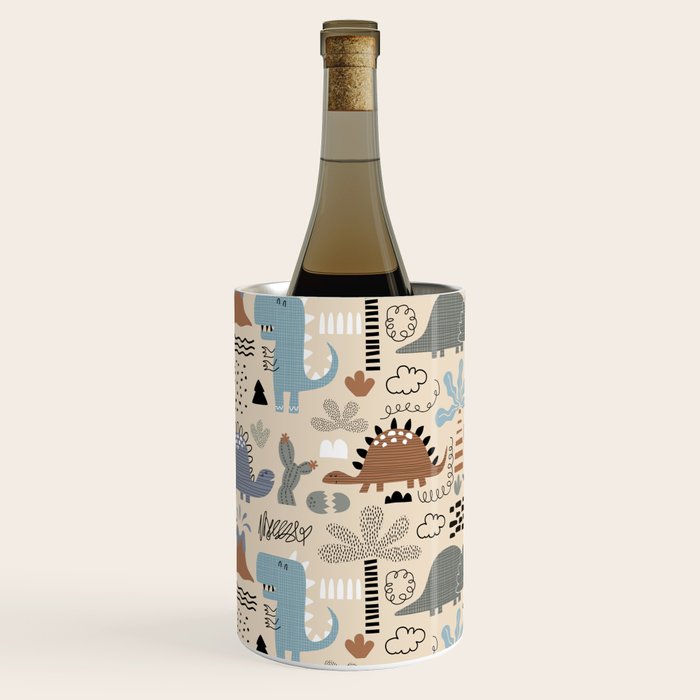 Nursery Wall Art, Nursery Prints, Neutral Nursery Decor, Dinosaur Print Wine Chiller Gallery Image 1