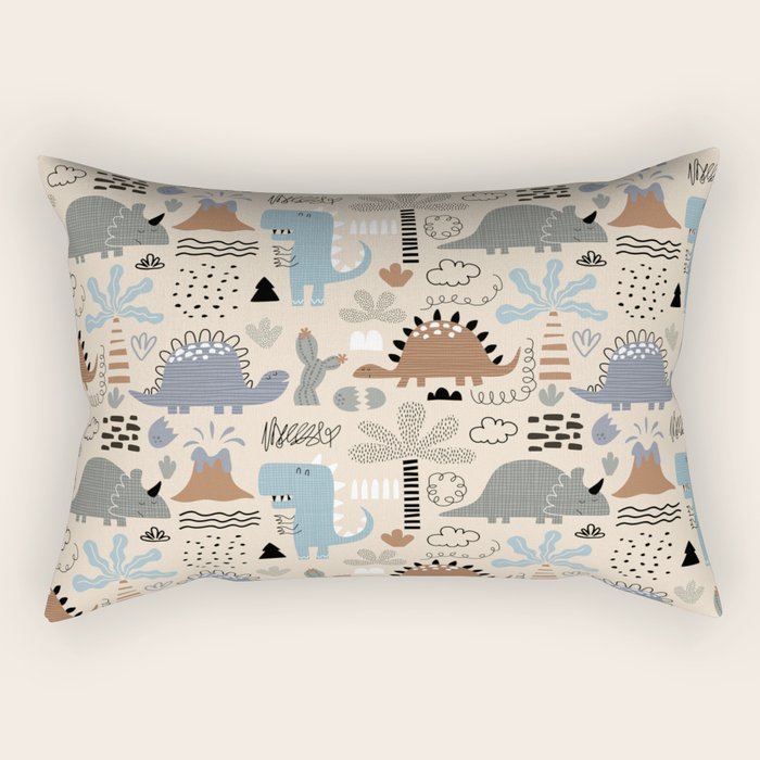 Nursery Wall Art, Nursery Prints, Neutral Nursery Decor, Dinosaur Print Rectangular Pillow Gallery Image 1