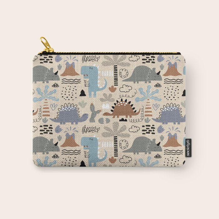 Nursery Wall Art, Nursery Prints, Neutral Nursery Decor, Dinosaur Print Carry All Pouch Gallery Image 1