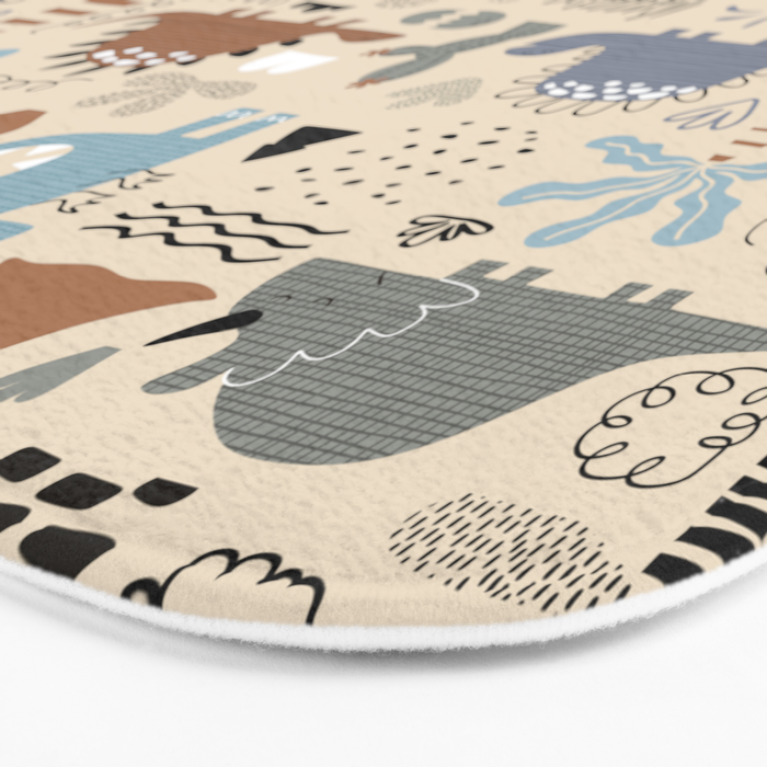 Nursery Wall Art, Nursery Prints, Neutral Nursery Decor, Dinosaur Print Bath Mat Gallery Image 3