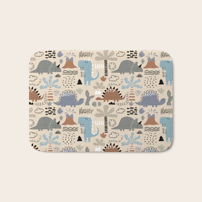 Nursery Wall Art, Nursery Prints, Neutral Nursery Decor, Dinosaur Print Bath Mat Gallery Image 1