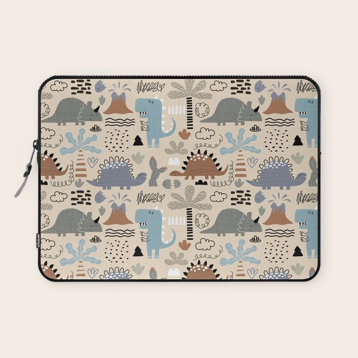 Nursery Wall Art, Nursery Prints, Neutral Nursery Decor, Dinosaur Print Laptop Sleeve Gallery Image 1