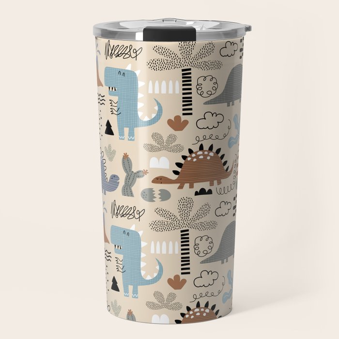 Nursery Wall Art, Nursery Prints, Neutral Nursery Decor, Dinosaur Print Travel Mug Gallery Image 1