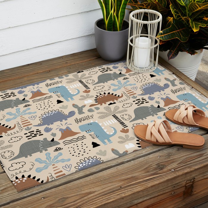 Nursery Wall Art, Nursery Prints, Neutral Nursery Decor, Dinosaur Print Outdoor Rug Gallery Image 2
