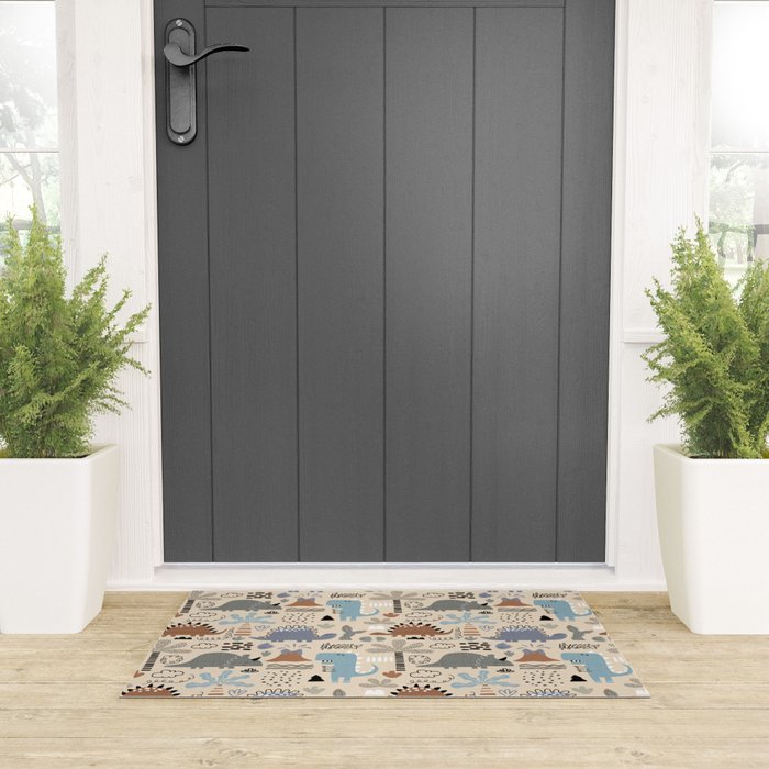 Nursery Wall Art, Nursery Prints, Neutral Nursery Decor, Dinosaur Print Welcome Mat Gallery Image 3