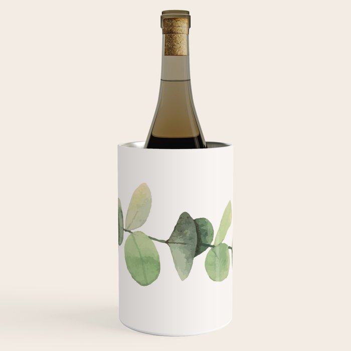 Watercolor Eucalyptus Branch Wine Chiller Gallery Image 1