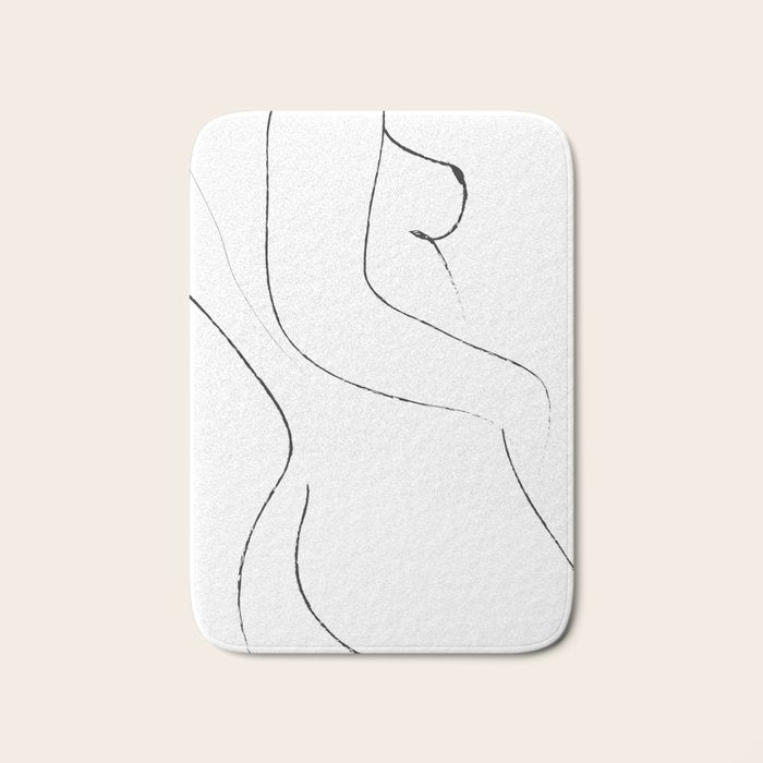 Minimal Line Drawing 2 Bath Mat Gallery Image 1
