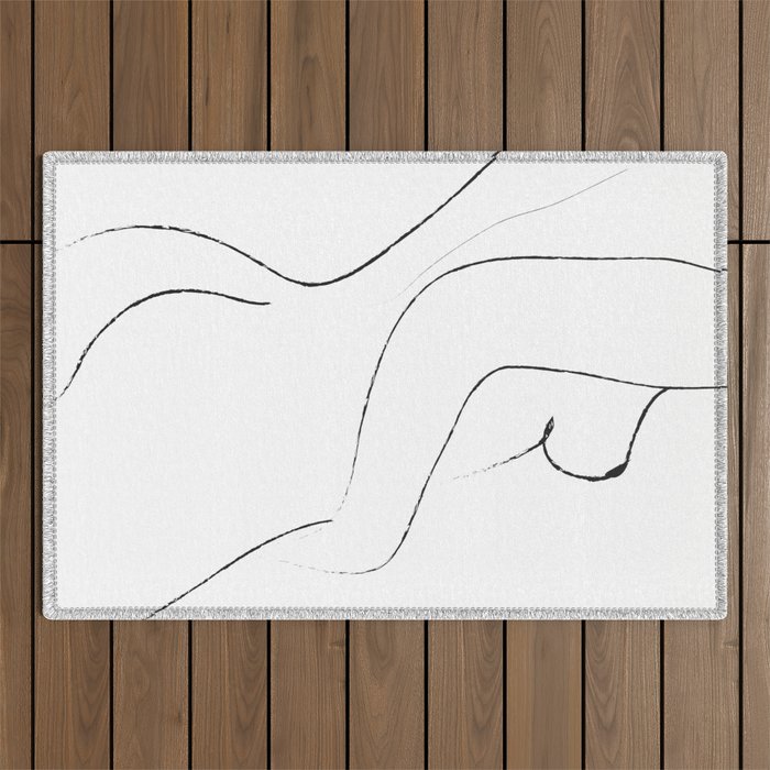 Minimal Line Drawing 2 Outdoor Rug Gallery Image 1