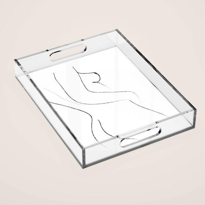 Minimal Line Drawing 2 Acrylic Tray Gallery Image 1