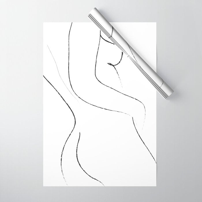 Minimal Line Drawing 2 Wrapping Paper Gallery Image 1