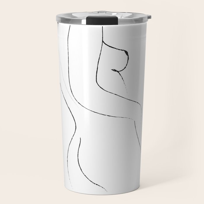Minimal Line Drawing 2 Travel Mug Gallery Image 1