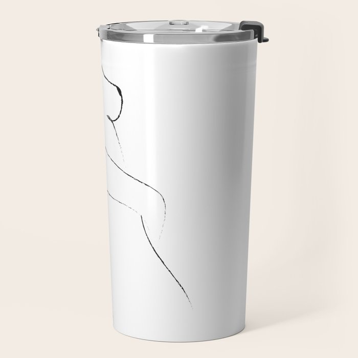 Minimal Line Drawing 2 Travel Mug Gallery Image 2