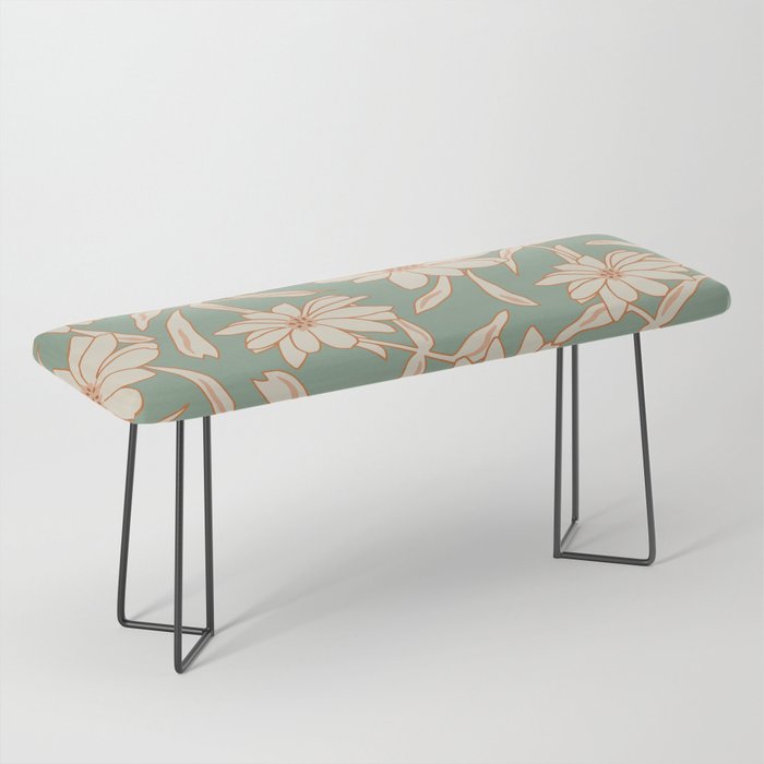 Charismatic Floral on Sage Green Bench Gallery Image 1