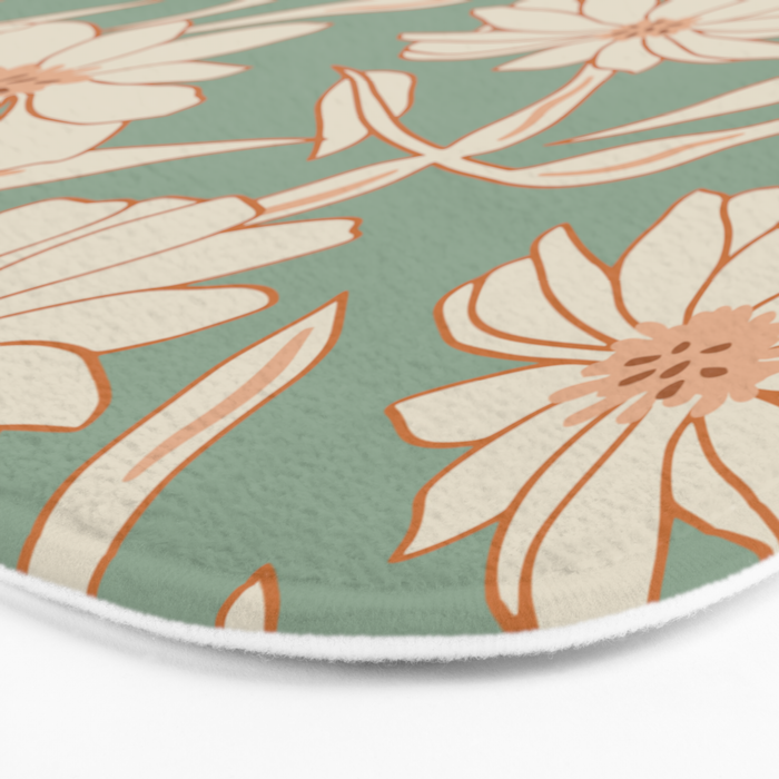 Charismatic Floral on Sage Green Bath Mat Gallery Image 3