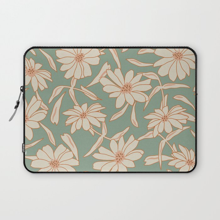 Charismatic Floral on Sage Green Laptop Sleeve Gallery Image 1