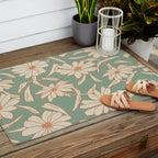 Charismatic Floral on Sage Green Outdoor Rug Gallery Image 2