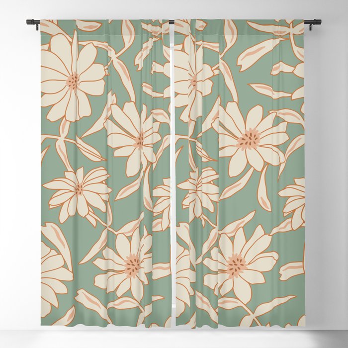 Charismatic Floral on Sage Green Window Curtain Gallery Image 5