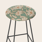Charismatic Floral on Sage Green Stool Gallery Image 2