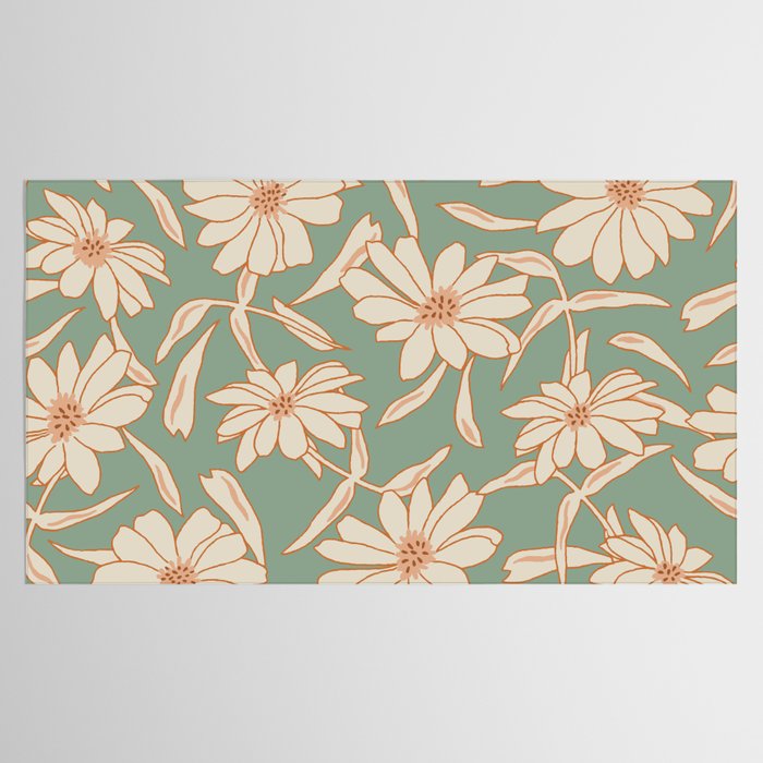 Charismatic Floral on Sage Green Tablecloth Gallery Image 2