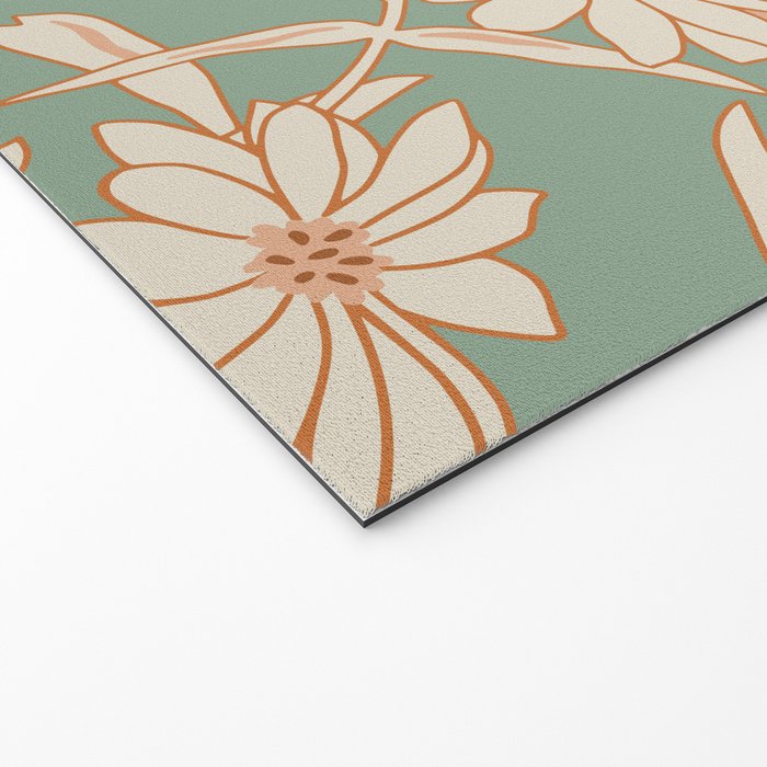 Charismatic Floral on Sage Green Welcome Mat Gallery Image 2