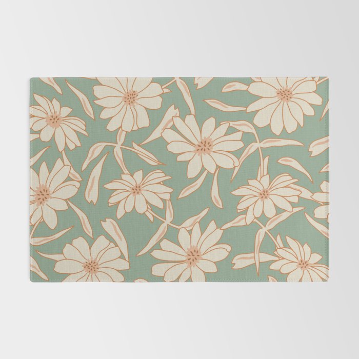 Charismatic Floral on Sage Green Rug Gallery Image 2