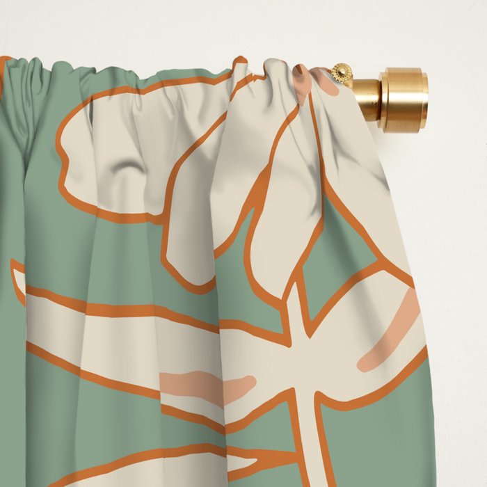 Charismatic Floral on Sage Green Window Curtain Gallery Image 2