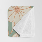 Charismatic Floral on Sage Green Throw Blanket Gallery Image 3
