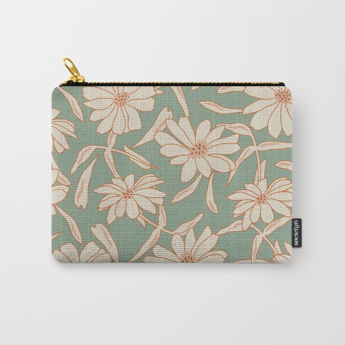 Charismatic Floral on Sage Green Carry All Pouch Gallery Image 1