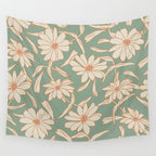 Charismatic Floral on Sage Green Wall Tapestry Gallery Image 4