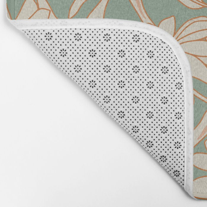 Charismatic Floral on Sage Green Bath Mat Gallery Image 2