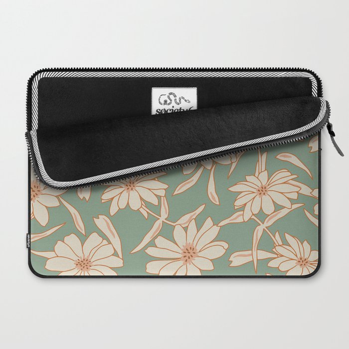 Charismatic Floral on Sage Green Laptop Sleeve Gallery Image 2