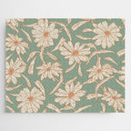 Charismatic Floral on Sage Green Jigsaw Puzzle Gallery Image 1
