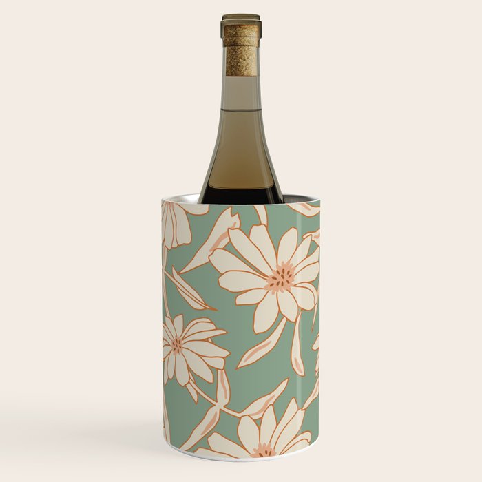 Charismatic Floral on Sage Green Wine Chiller Gallery Image 1