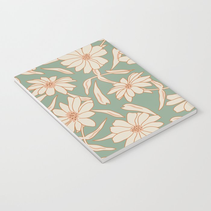 Charismatic Floral on Sage Green Notebook Gallery Image 3