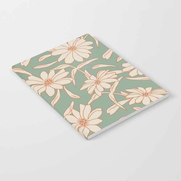 Charismatic Floral on Sage Green Notebook Gallery Image 1