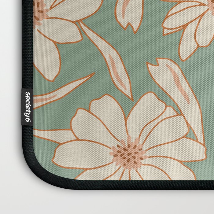 Charismatic Floral on Sage Green Laptop Sleeve Gallery Image 3