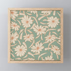 Charismatic Floral on Sage Green Mini Art Print Gallery Image 1
