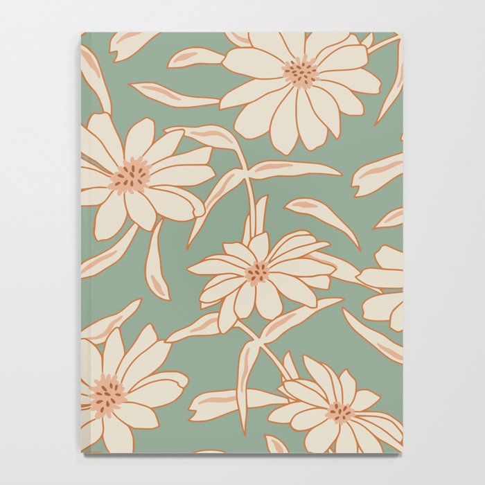 Charismatic Floral on Sage Green Notebook Gallery Image 4