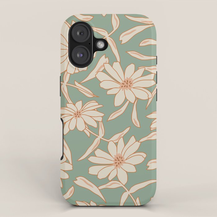 Charismatic Floral on Sage Green iPhone Case Gallery Image 1