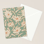 Charismatic Floral on Sage Green Stationery Card Gallery Image 2
